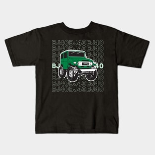 BJ40 Stacked in Green Kids T-Shirt